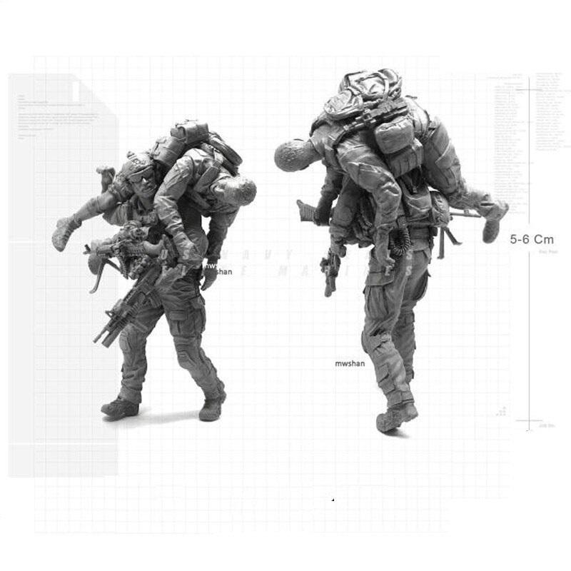 1/35 アメリカ海軍特殊部隊 Navy SEALs ネイビーシールズ 負傷兵を担ぐ