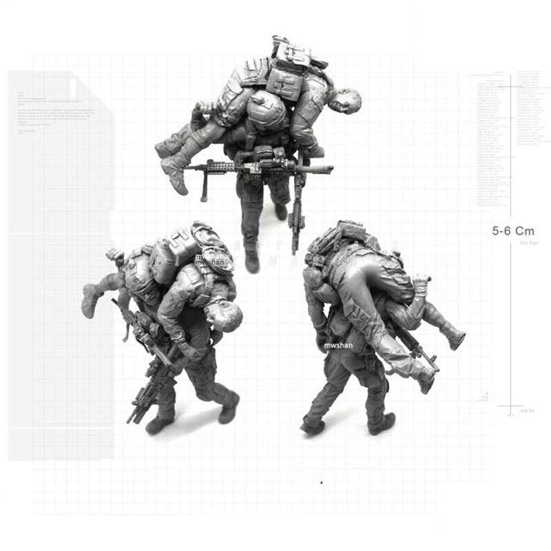 1/35 アメリカ海軍特殊部隊 Navy SEALs ネイビーシールズ 負傷兵を担ぐ
