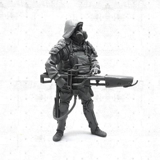 1/35 化学科部隊 生物化学兵器対処部隊 兵士 ケミカルスーツ 防護服 未