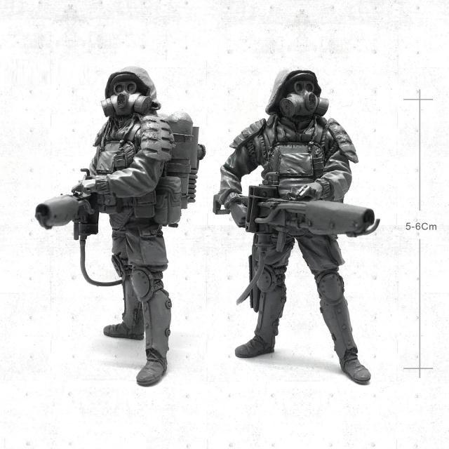 1/35 化学科部隊 生物化学兵器対処部隊 兵士 ケミカルスーツ 防護服 未