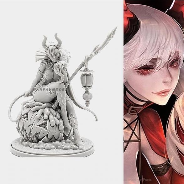 75mm 1/24 KINGDOM DEATH キングダム・デス Devil Satan デビル・サターン 女性戦士 未塗装 レジン製 組み立て キット フィギュア プラモデル ガレージキット｜monobase2021