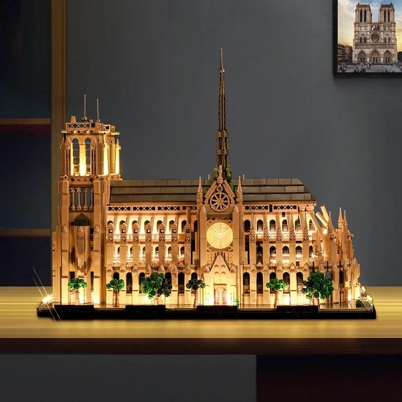 MOC LEGO レゴ 21061 互換 アーキテクチャー ノートルダム大聖堂 LED