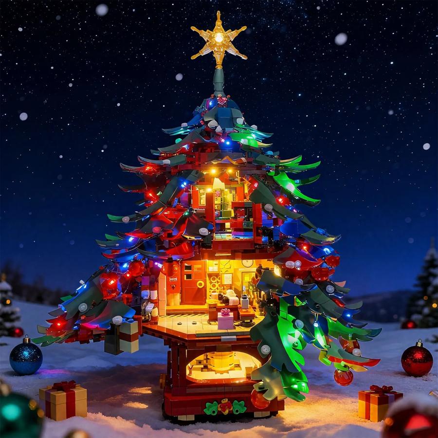 MOC LEGO レゴ 41843 互換 家族でかざろう！クリスマスツリー LED