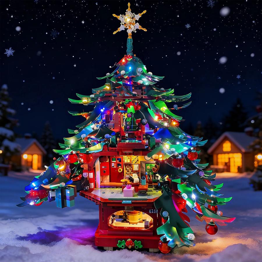 MOC LEGO レゴ 41843 互換 家族でかざろう！クリスマスツリー LED
