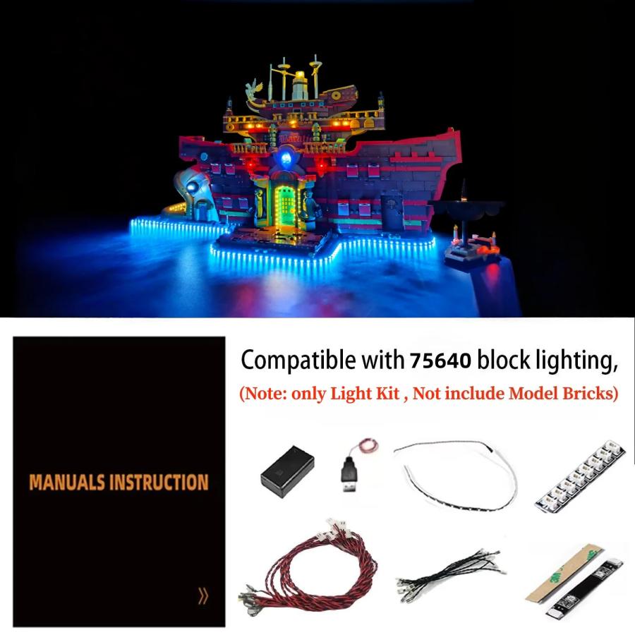 MOC LEGO レゴ 75640 互換 ワンピース 海上レストラン バラティエ ミホーク LED ライト 電飾 キット ※本体は含みませんの画像