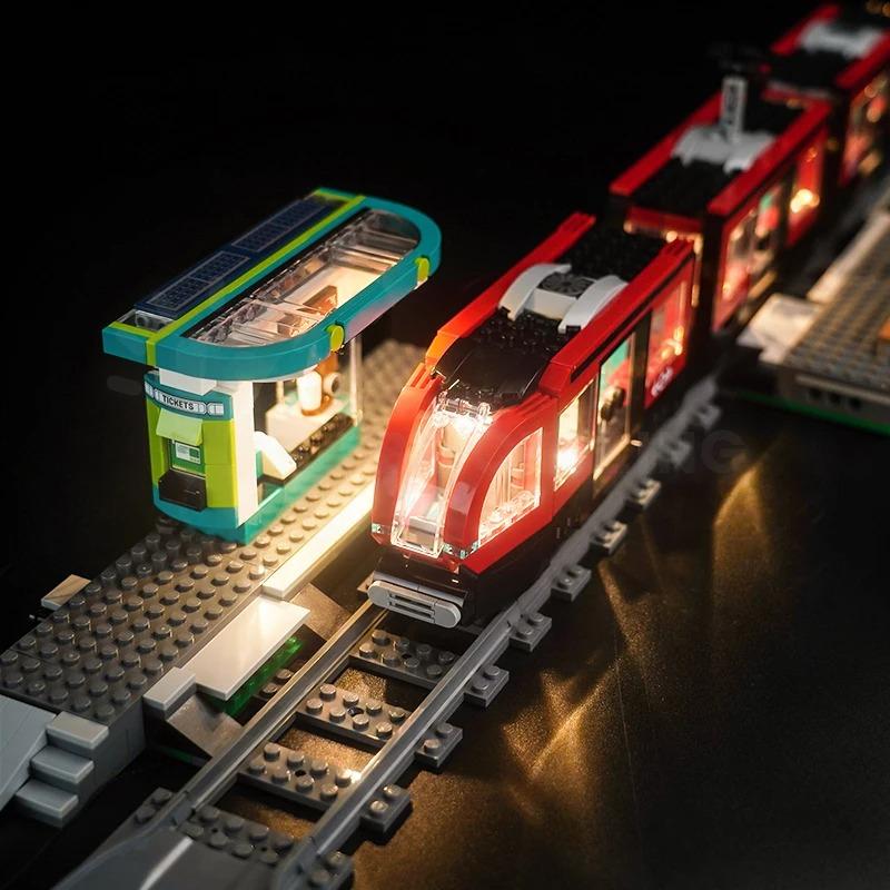 MOC LEGO レゴ 60423 互換 シティ ダウンタウン路面電車と停留所 LED