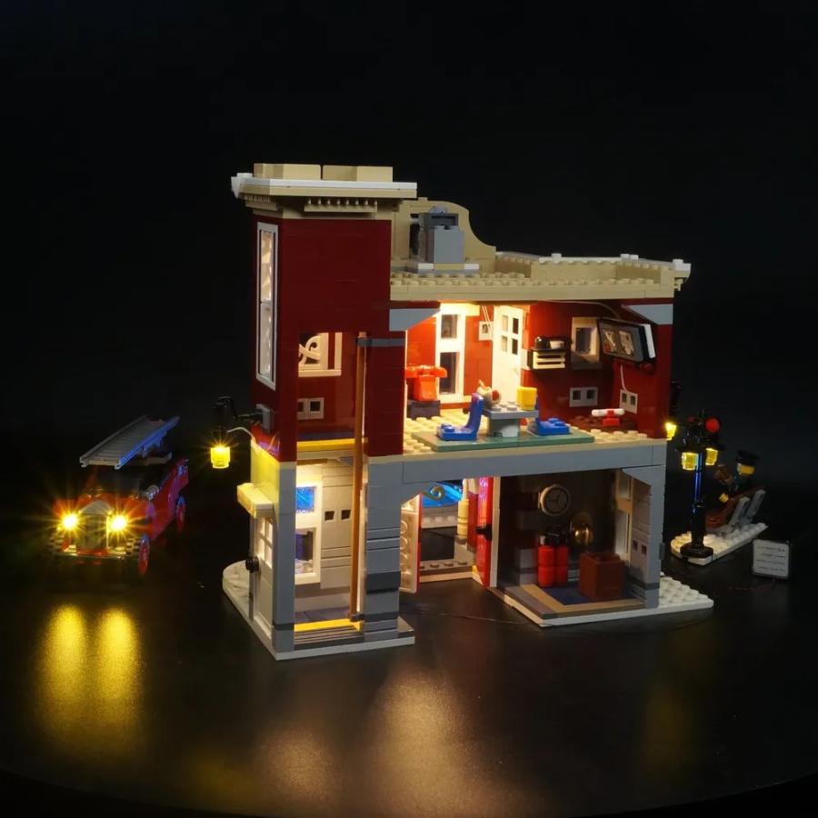 MOC LEGO レゴ 10263 互換 ウィンタービレッジ・ファイヤーステーション 消防署LED ライト 電飾 キット ※本体は含みませんの画像