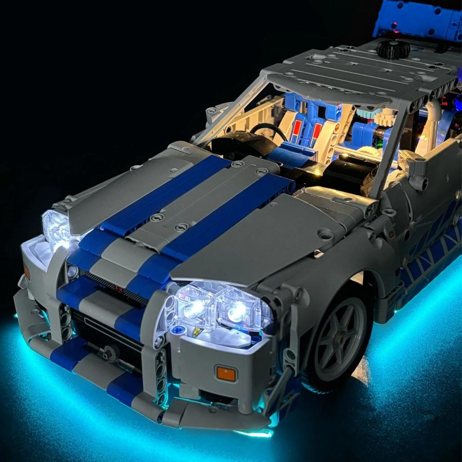 MOC LEGO レゴ 42210 互換 テクニック ワイルド・スピード 日産スカイラインGT-R R34 LED ライト 電飾 キット ※本体は含みませんの画像