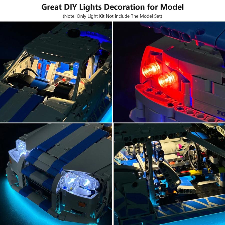 MOC LEGO レゴ 42210 互換 テクニック ワイルド・スピード 日産スカイラインGT-R R34 LED ライト 電飾 キット ※本体は含みませんの画像