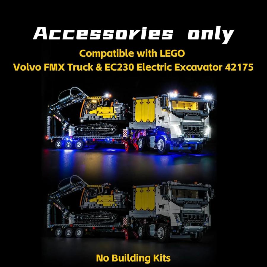 MOC LEGO レゴ 42175 互換  テクニック ボルボ FMX トラック & EC230 電気掘削機 LED ライト 電飾 キット ※本体は含みません |  | 03