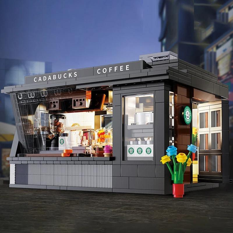 MOC LEGO レゴ ブロック 互換 768個  コーヒーショップ LED照明付きの画像
