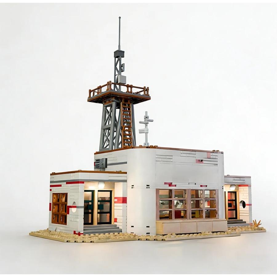 MOC LEGO レゴ ブロック 互換 1309個 ストレンジャーシングス WSQKラジオ局 LED照明付き_1