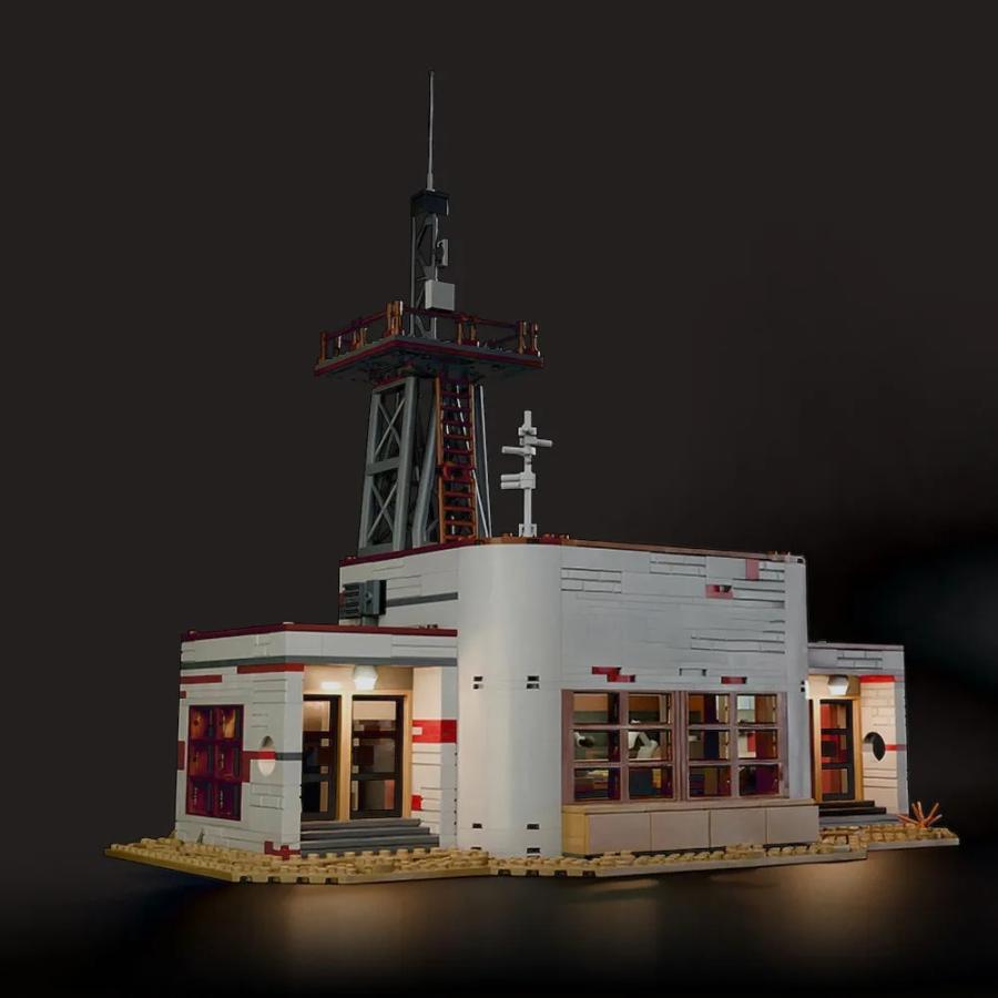 MOC LEGO レゴ ブロック 互換 1309個 ストレンジャーシングス WSQKラジオ局 LED照明付き_2