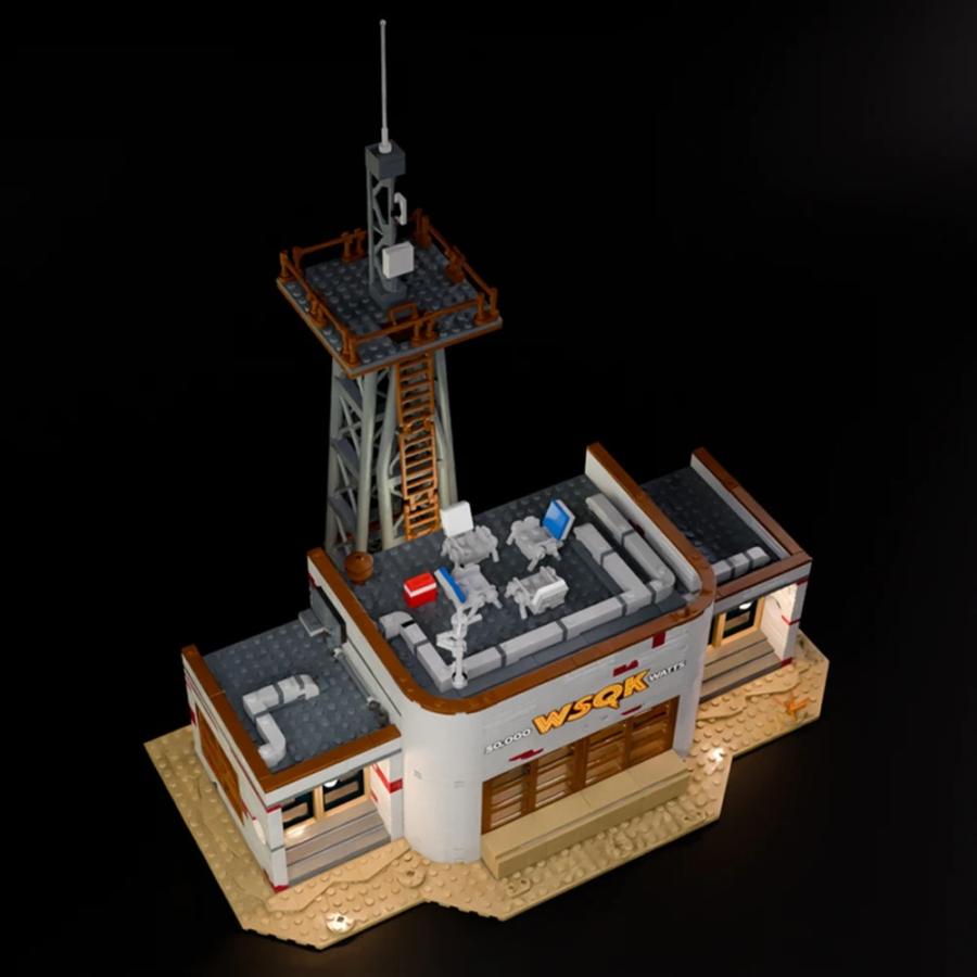MOC LEGO レゴ ブロック 互換 1309個 ストレンジャーシングス WSQKラジオ局 LED照明付き_3