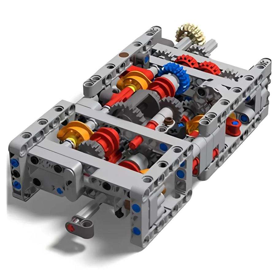 MOC LEGO レゴ ブロック テクニック 互換 339個 6速 ギアボックス + Mモーター + 電池ボックス 歯車 パーツの画像