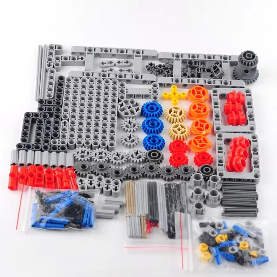 MOC LEGO レゴ ブロック テクニック 互換 339個 6速 ギアボックス + Mモーター + 電池ボックス 歯車 パーツの画像