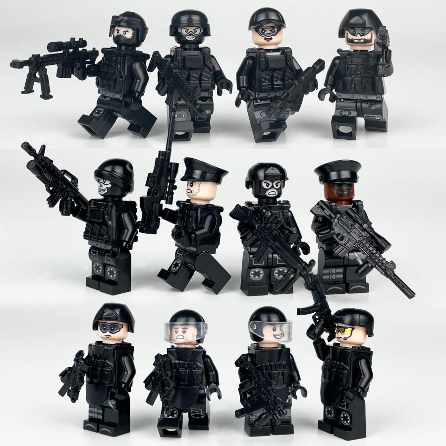 LEGO レゴ 互換 SWAT 特殊部隊 フル装備 大量武器パーツ ミニフィグ 12