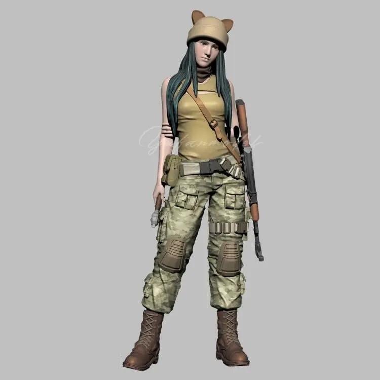 1/24 スケール ミリタリー ガール レジンキット 特殊部隊 女性兵士 未