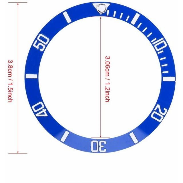 ROLEX ロレックス サブマリーナ セラミック ベゼル 腕時計 ダイバーウォッチベゼル インサート （ブルー/ホワイト） 部品 軽量 社外品｜monobase2021｜05
