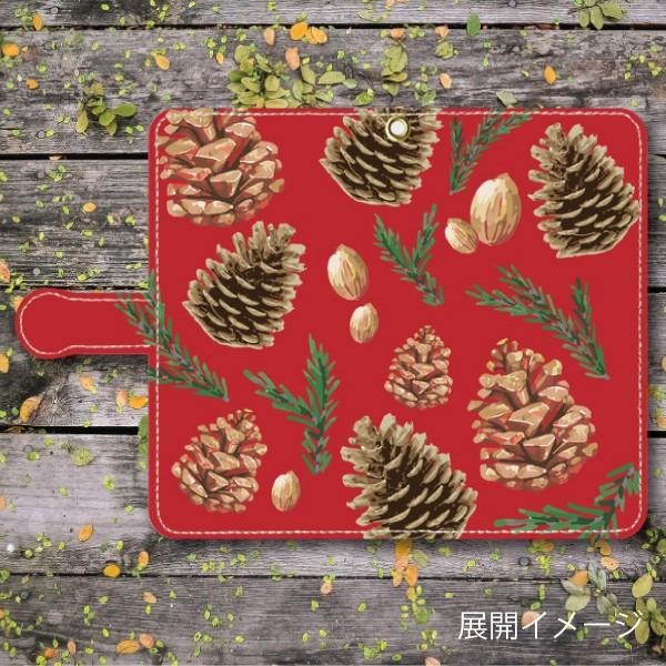 スマホケース 手帳型 Android アンドロイド 松ぼっくり 植物柄 木の実 秋 イラスト ボタニカル柄 At Monobase 通販 Yahoo ショッピング