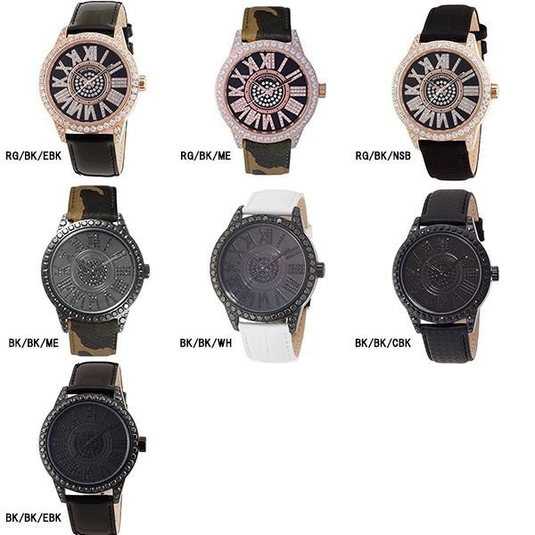 腕時計 メンズ スワロフスキー ジルコニア ゴールド ブラック 日本製 クォーツ FACEAWARD DIAZ-S