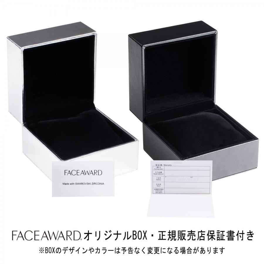 腕時計 メンズ スワロフスキー ジルコニア ゴールド ブラック 日本製 クォーツ FACEAWARD DIAZ-Sの画像