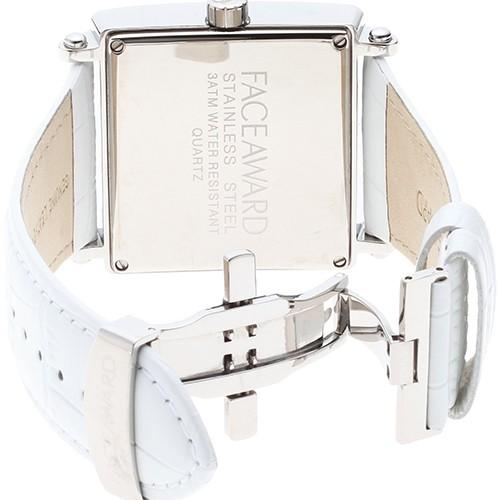 腕時計　ビックフェイス スクエア スワロフスキー ジルコニア レディース メンズ シルバー 本革 日本製 FACEAWARD LOREN　FA012A｜monocase-store｜05
