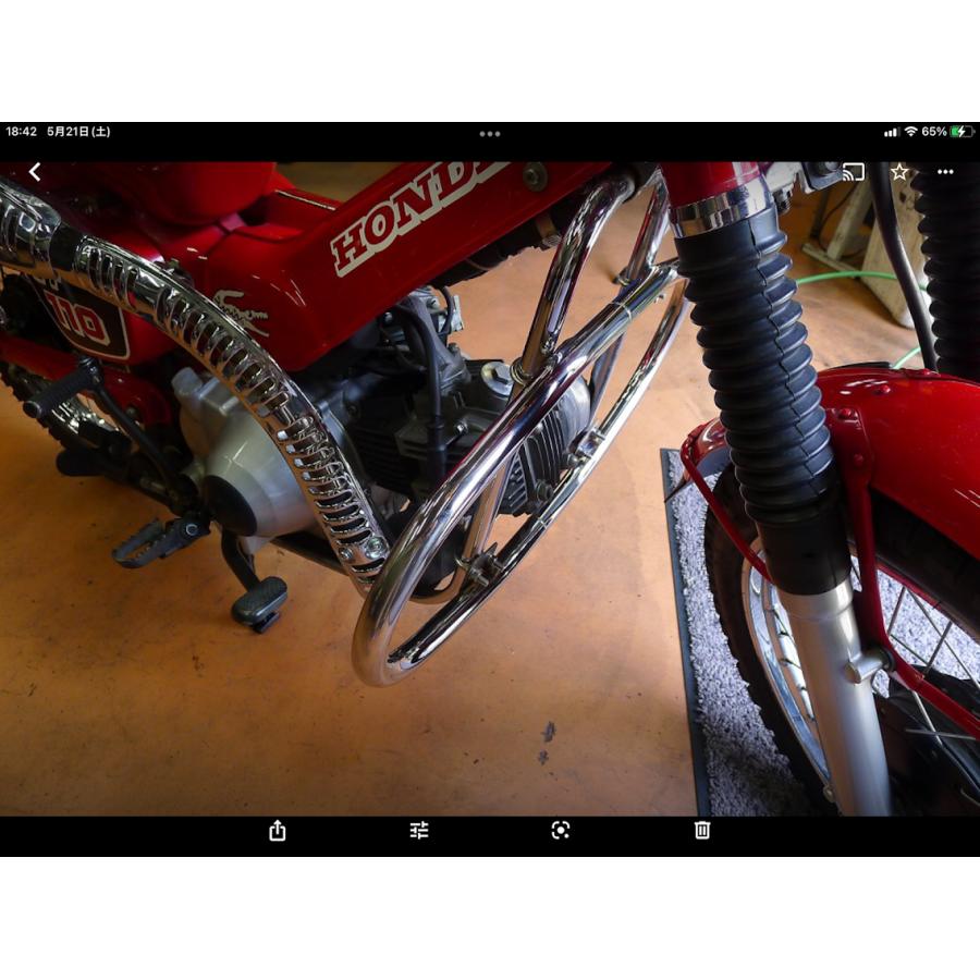 CT110用ブッシュバー、ステンレスポリッシュ済み、軽量で、邪魔にならない大きさです。入荷済み。_10