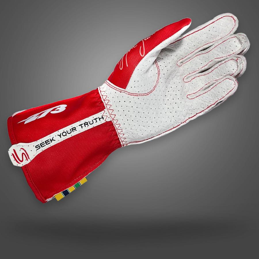 -273 レーシンググローブ AYRTON SENNA Red/White （アイルトン セナ モデル レッド） レーシングカート・走行会用グローブ MY2024｜monocolle｜03