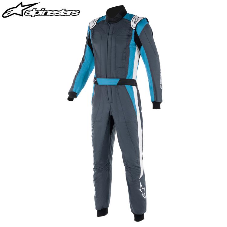 在庫限り：アルパインスターズ GP PRO COMP V2 SUIT アスファルト×シアン×ホワイト (9172) レーシングスーツ FIA8856-2018公認モデル (3352022-9172) MY2022