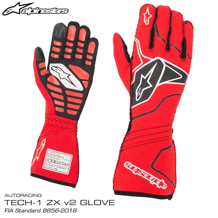 アルパインスターズ レーシンググローブ Tech1 Zx V2 レッド ブラック 31 Fia56 18公認モデル Auto Racing Glove 31 自動車