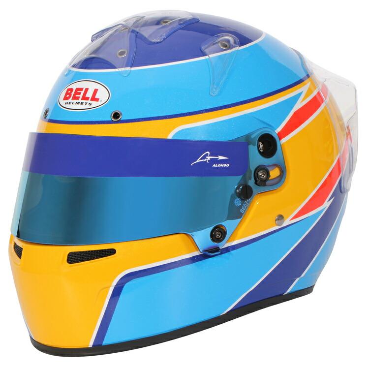 BELL レース用ヘルメット 赤青黄 ストライプ