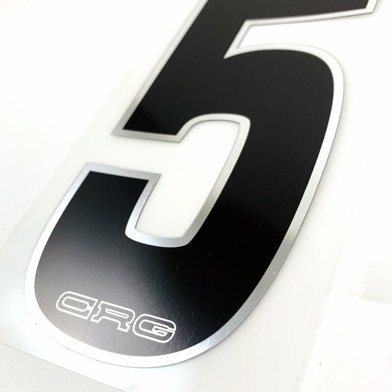 CRG JAPAN ゼッケン ナンバー ステッカー クローム仕様 1枚 レーシング