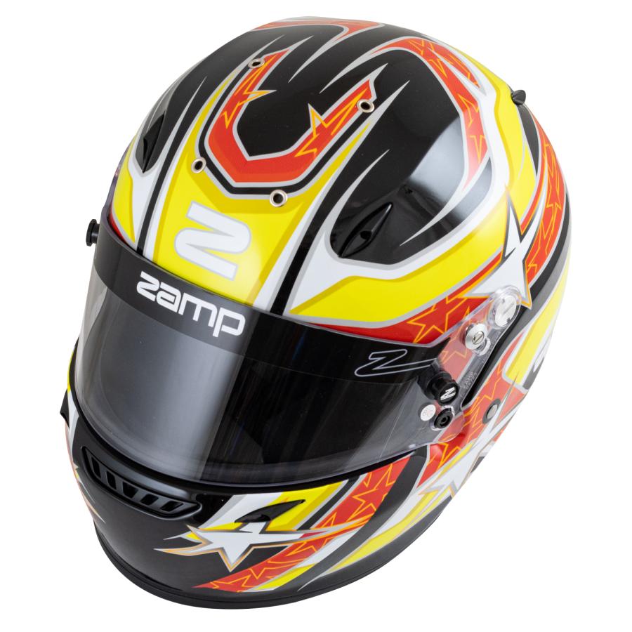 Zamp Helmet ZR-72 Gloss Black/Yellow/Orange グロス ブラック/イエロー/オレンジ グラフィック Snell SA2020 / FIA 8859-2015 ザンプヘルメット 4輪ヘルメット_2