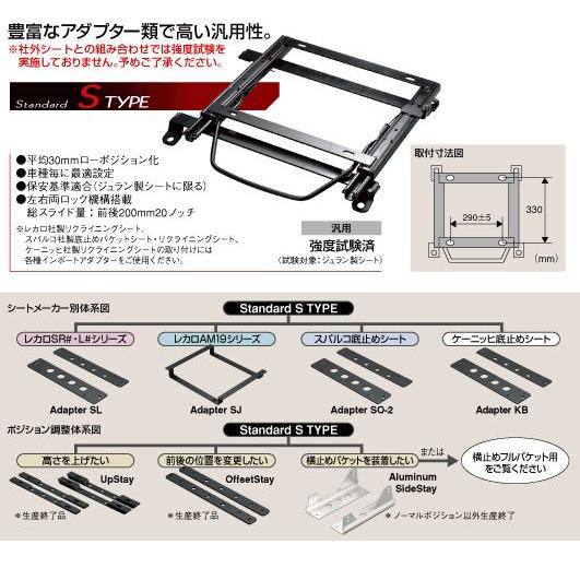 JURAN ジュラン シートレール【S-type】スポーツタイプ 底止め