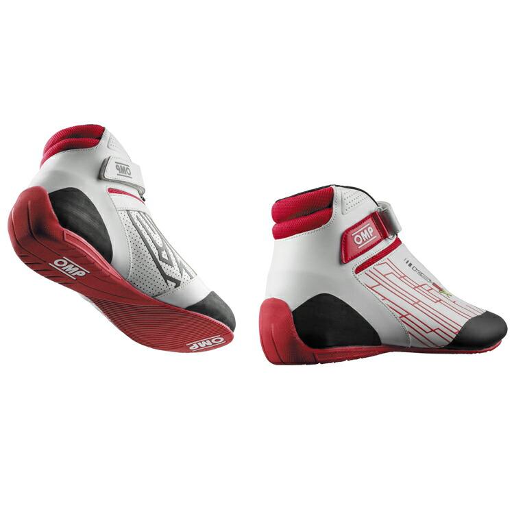 OMP KS-2X FIA SHOES ホワイト×レッド(220) レーシングシューズ