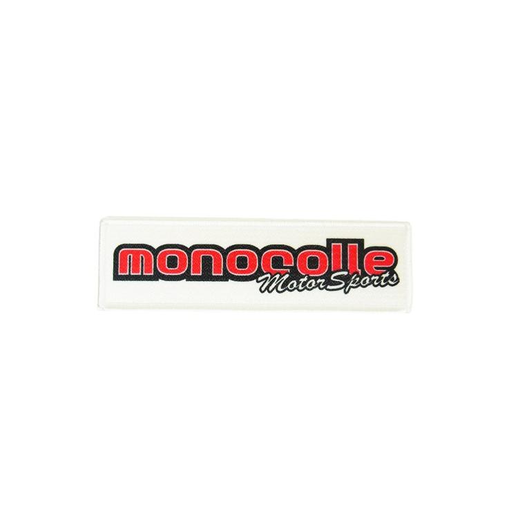 monocolle モノコレ オリジナル プリント ワッペン ホワイト/レッド W12.6×H3.6cm　1枚｜monocolle