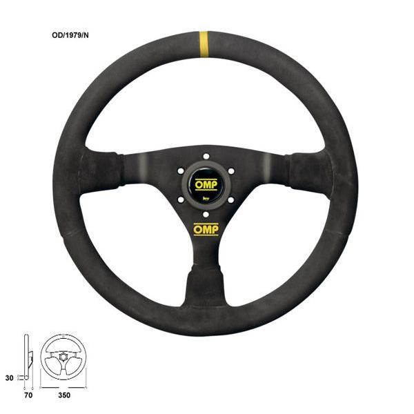 イエロー ステアリング OMP ステアリング OD0-1979 WRC ブラック スエード (OD0-1979-071