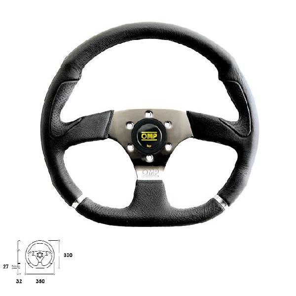 OMP ステアリング OD0-2018 CROMO クロモ D型(350mm×330mm) ブラック