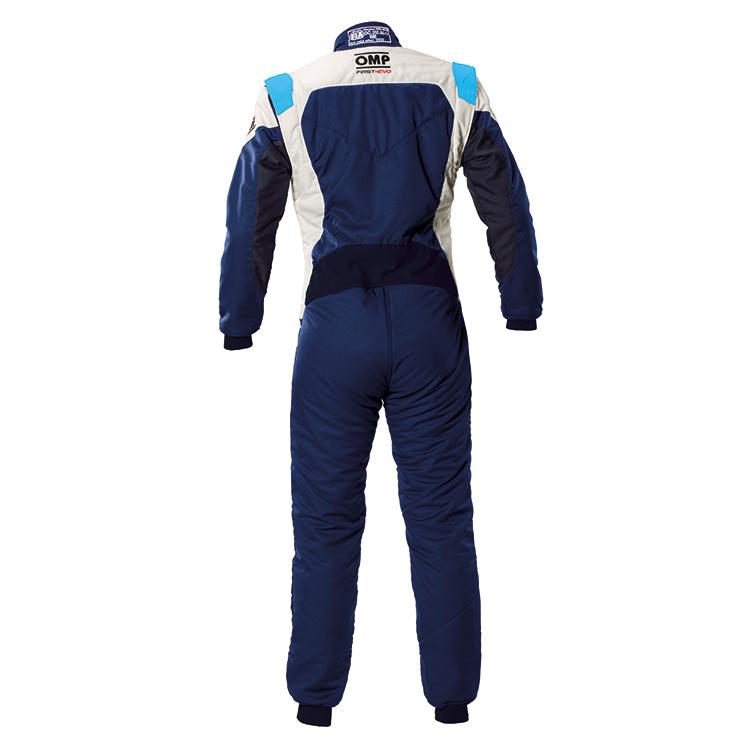 OMP FIRST EVO SUIT ネイビーブルー×シアン (244) レーシングスーツ