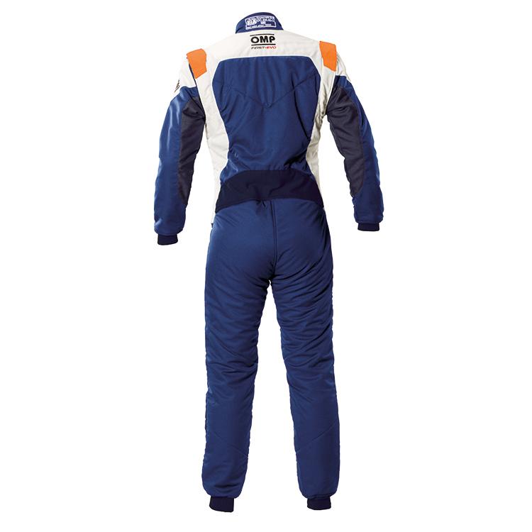OMP FIRST EVO SUIT ネイビーブルー×オレンジ (249) レーシングスーツ