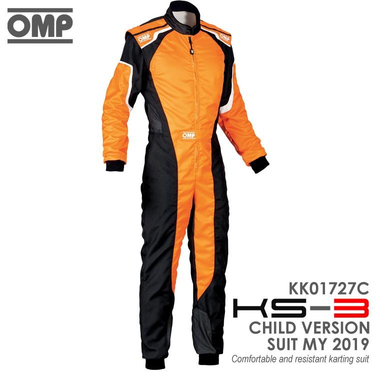 OMP KS-3 SUIT キッズ・ジュニア用 オレンジ×ブラック レーシング 