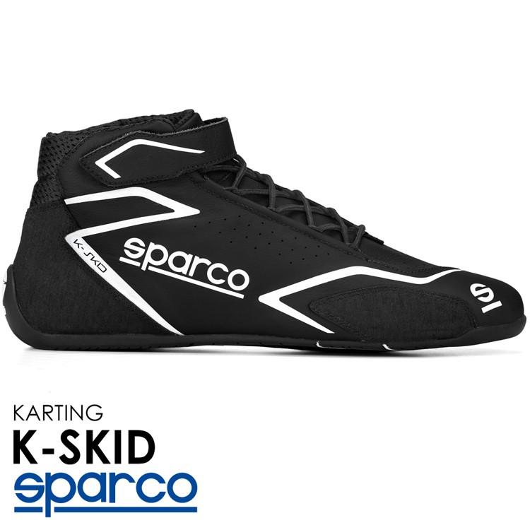SPARCO スパルコ レーシングシューズ K-SKID ブラック×ブラック レーシングカート・スポーツ走行用 (001277_NRNR)