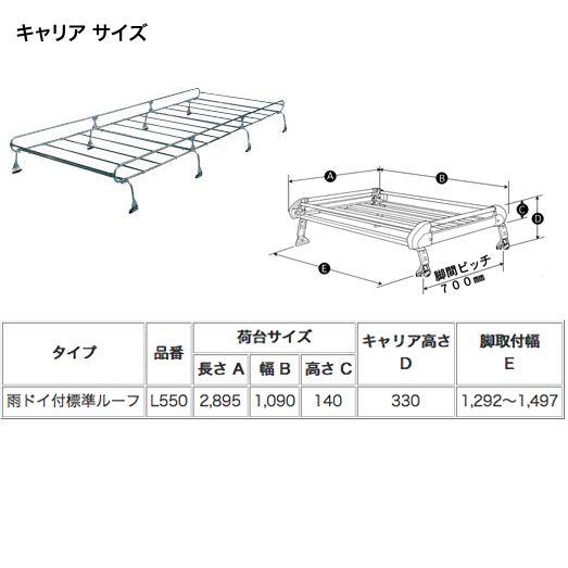 TUFREQ タフレック ルーフキャリア Lシリーズ (スチール)【L550】 トヨタ ハイエースバン 200系 標準ルーフ用｜monocolle｜04