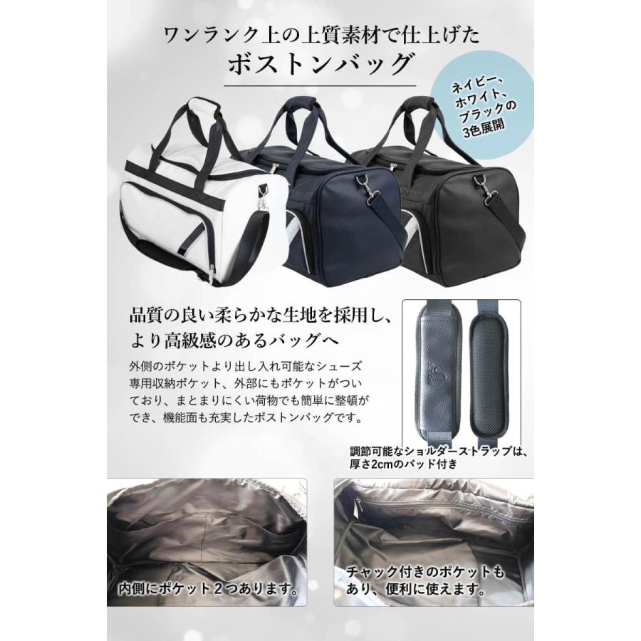 ゴルフ ボストンバッグ S.T.Golf 柔らかPUレザー シューズ収納 防水