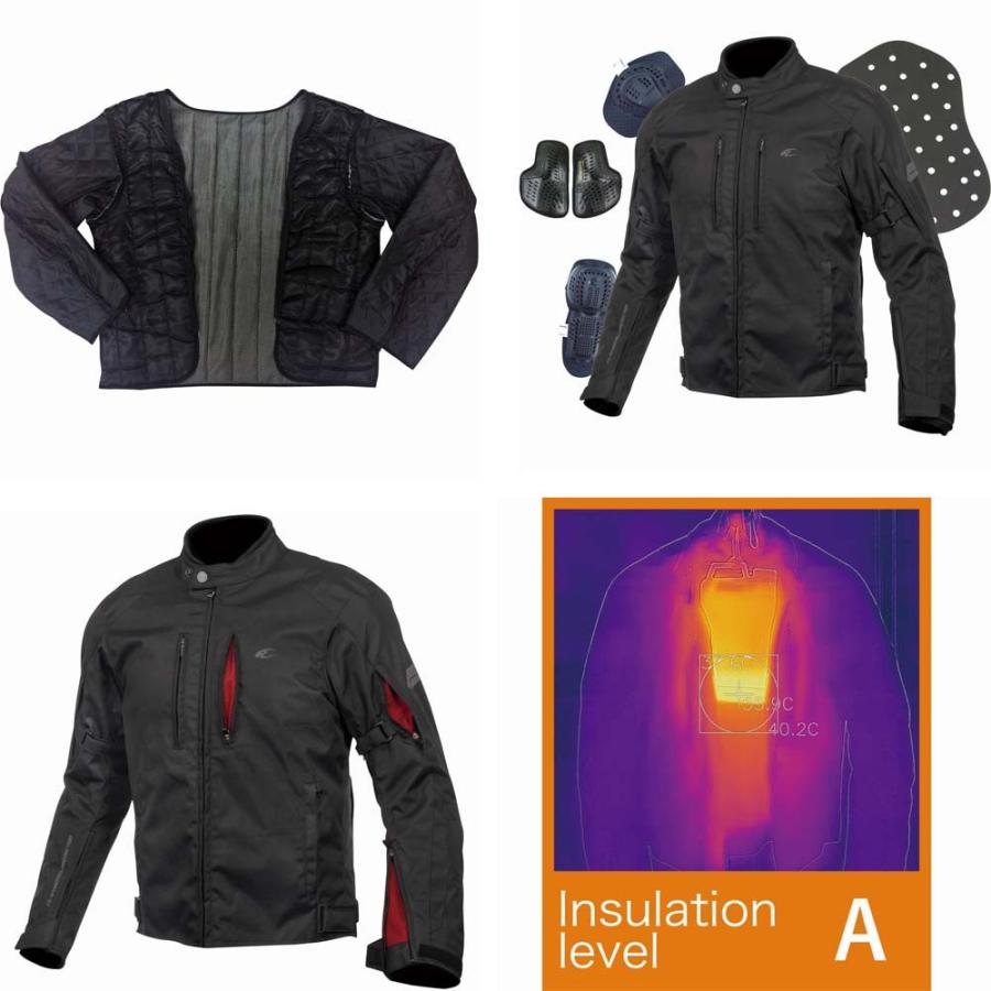 コミネ　プロテクトウィンタージャケット　L JK-603 ブラック コミネ公式】JK-603 プロテクトショートウインタージャケット