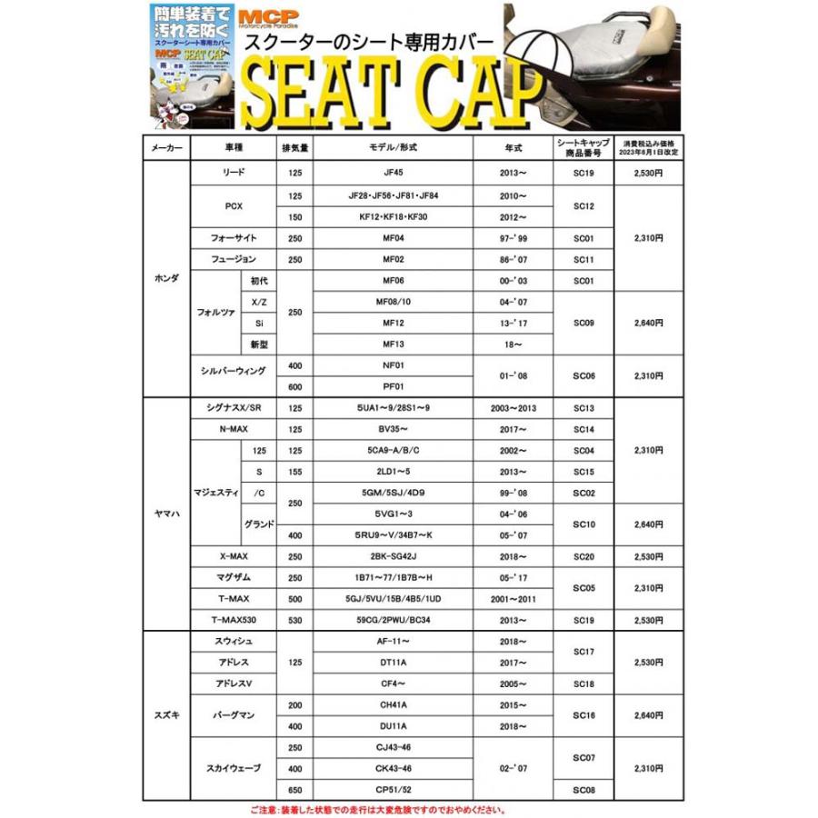 レイト商会 SC04 MCP シートキャップ マジェスティ125  車種専用タイプ REIT SC04 |  | 02