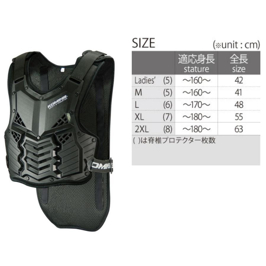 コミネ（Komine） KOMINE SK-688 胸・背中パッド スプリームボディ
