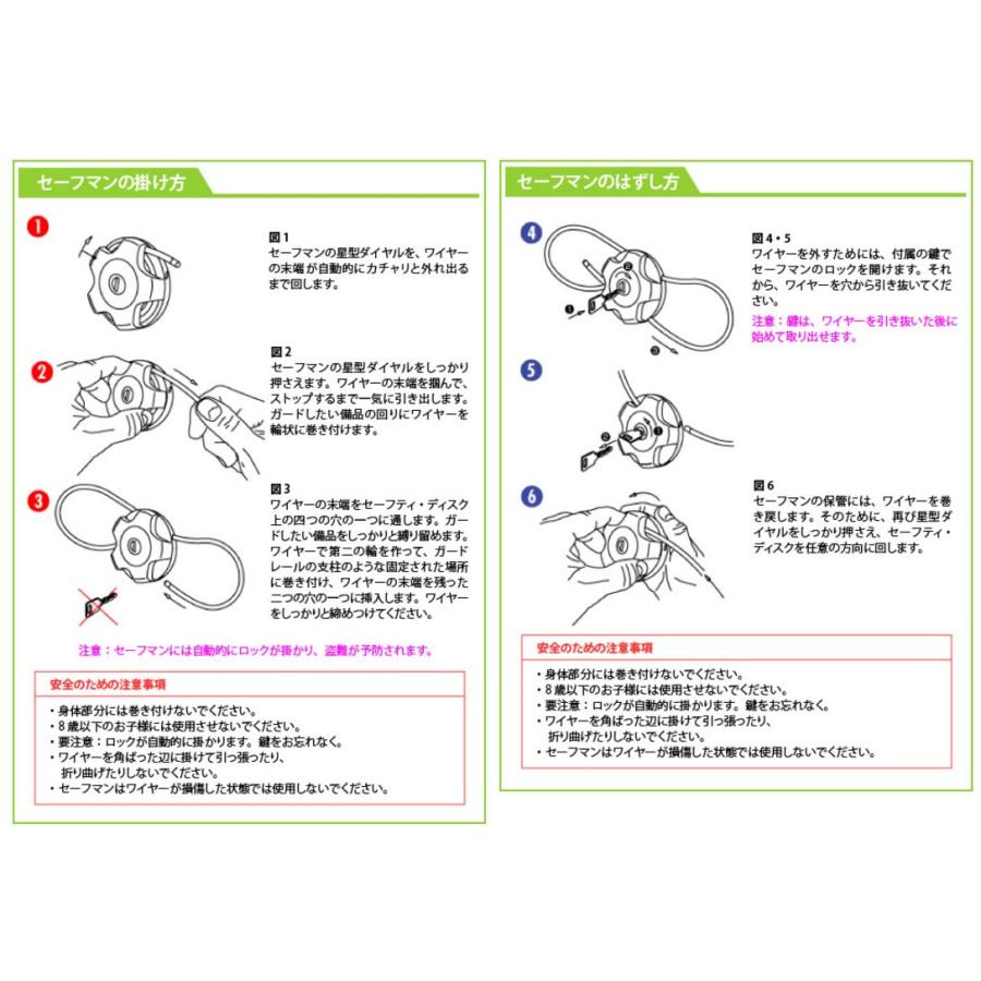 ラフ＆ロード SAFEMAN 盗難抑止に リトラクタブルワイヤーロック