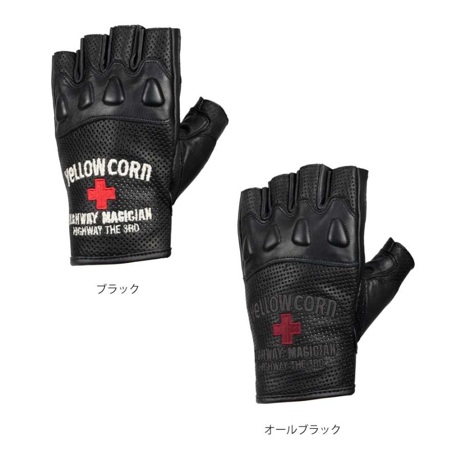 【送料無料】 イエローコーン (YeLLOW CORN)★春夏 パンチングメッシュハーフフィンガーグローブ Half Finger Punch